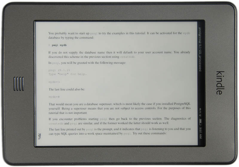 Processed PDF on a Kindle Touch