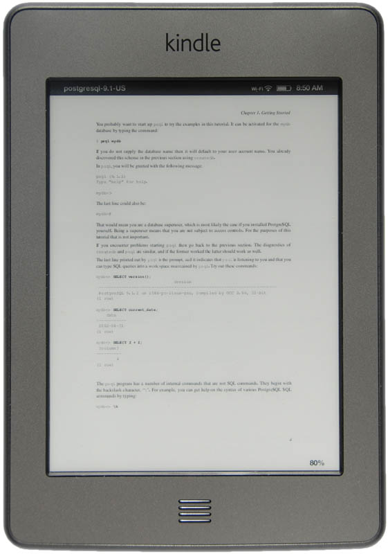 Unprocessed PDF on a Kindle Touch